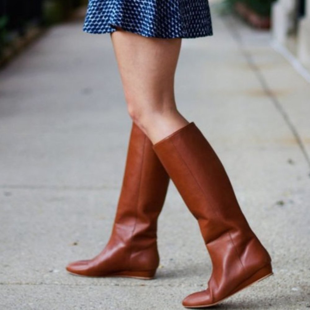 Loeffler Randall Matilde Flat Wedge Leather Boots